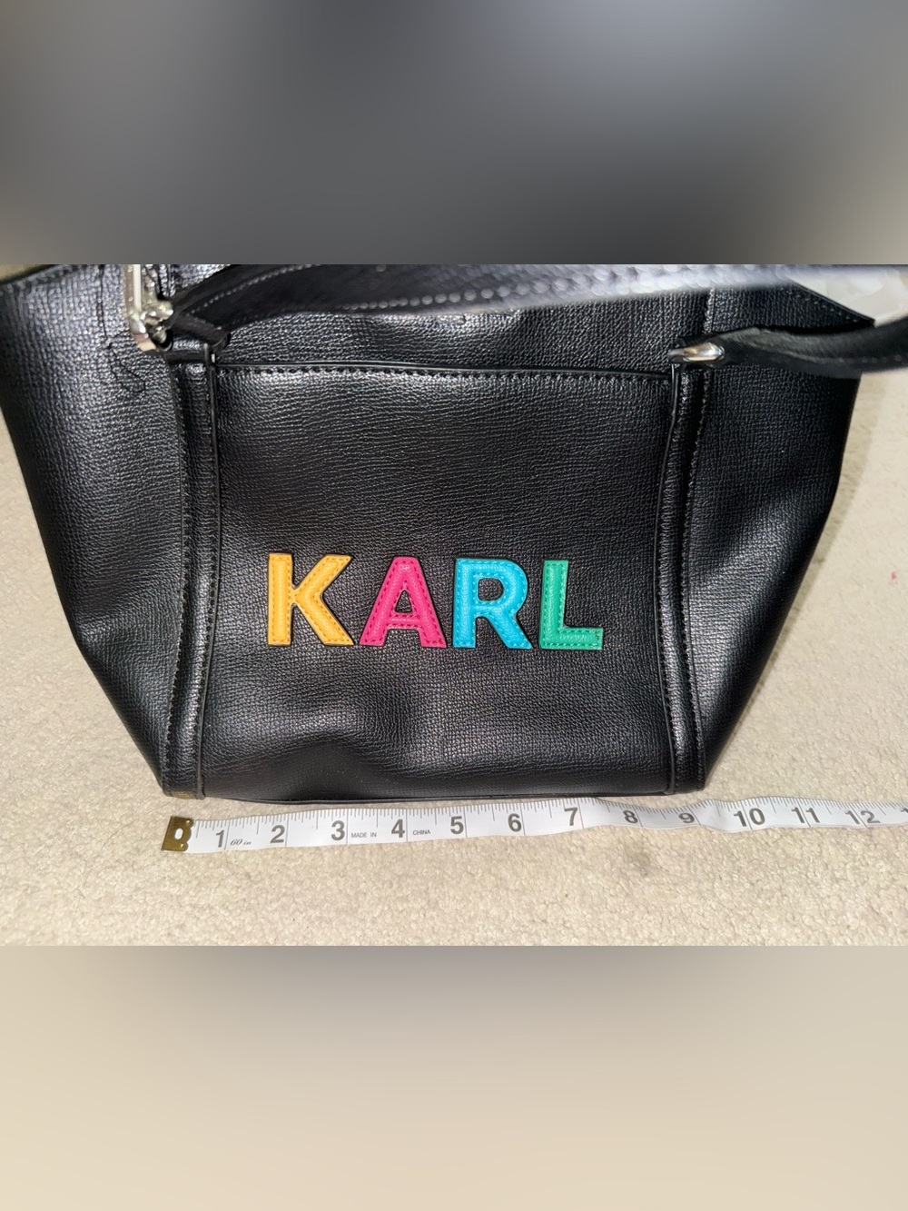 Karl Lagerfeld Black Mini Bag with Multicolor KARL Letters